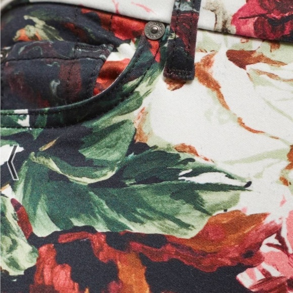 7 For All Mankind - Floral Skinny Ankle Length Jeans- 26 - Picture 6 of 8